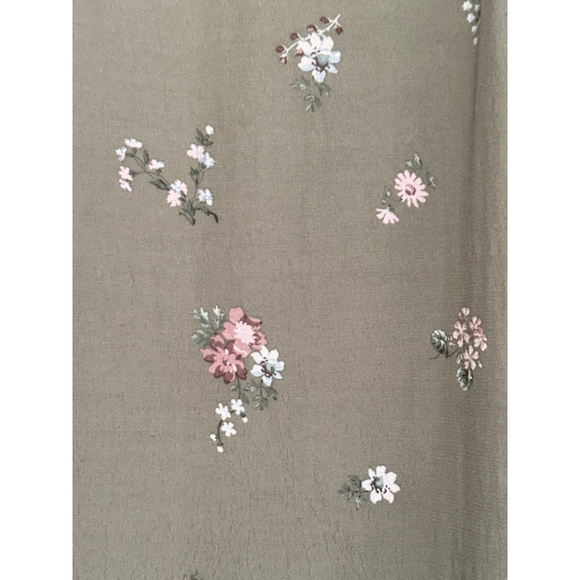 Vince Camuto Olive Green Floral Print Shift Dress Size 10 - Picture 3 of 10